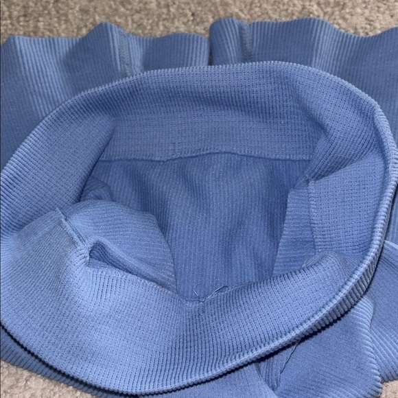 Blue Ribbed Biker Shorts - Picture 3 of 3